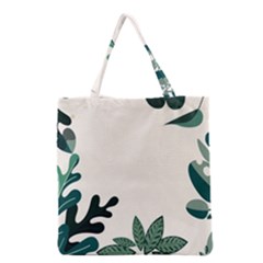 Leaves Plants Foliage Border Grocery Tote Bag by Sarkoni