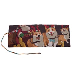 Christmas Santa Claus Dog Sled Roll Up Canvas Pencil Holder (s) by Sarkoni