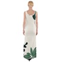 Leaves Plants Foliage Border Thigh Split Maxi Dress View2