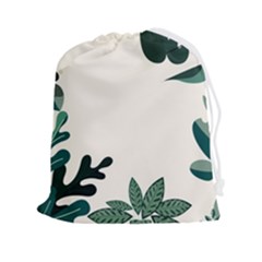 Leaves Plants Foliage Border Drawstring Pouch (2xl) by Sarkoni