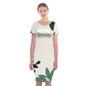 Leaves Plants Foliage Border Classic Short Sleeve Midi Dress View1