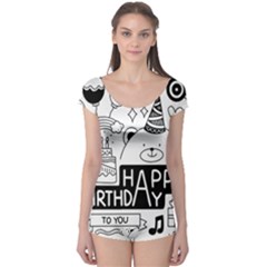 Happy Birthday Celebration Party Boyleg Leotard  by Sarkoni