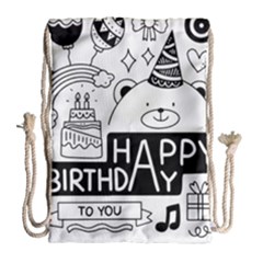 Happy Birthday Celebration Party Drawstring Bag (large) by Sarkoni