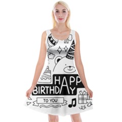 Happy Birthday Celebration Party Reversible Velvet Sleeveless Dress by Sarkoni