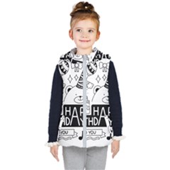 Happy Birthday Celebration Party Kids  Hooded Puffer Vest by Sarkoni