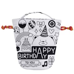 Happy Birthday Celebration Party Drawstring Bucket Bag by Sarkoni