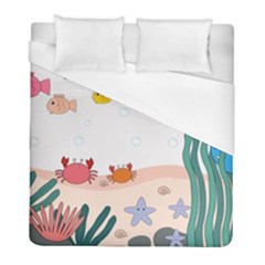 Cartoon Marine Life Marine Drawing Duvet Cover (full/ Double Size) by Sarkoni