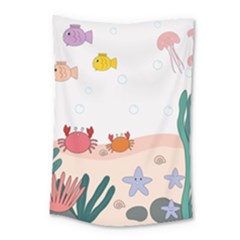 Cartoon Marine Life Marine Drawing Small Tapestry by Sarkoni