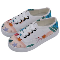 Cartoon Marine Life Marine Drawing Kids  Classic Low Top Sneakers by Sarkoni