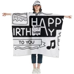 Happy Birthday Celebration Party Women s Hooded Rain Ponchos by Sarkoni