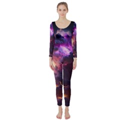 Cloud Heaven Storm Chaos Purple Long Sleeve Catsuit by Sarkoni