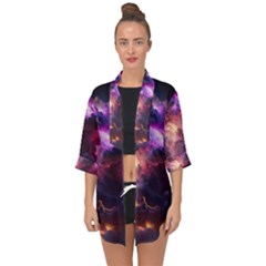 Cloud Heaven Storm Chaos Purple Open Front Chiffon Kimono by Sarkoni