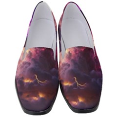 Cloud Heaven Storm Chaos Purple Women s Classic Loafer Heels by Sarkoni