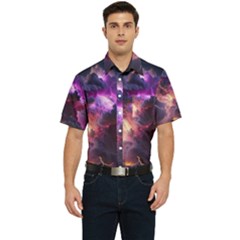 Cloud Heaven Storm Chaos Purple Men s Short Sleeve Pocket Shirt  by Sarkoni