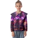 Cloud Heaven Storm Chaos Purple Kids  Peter Pan Collar Blouse View1