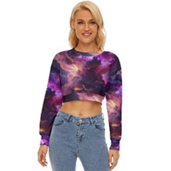 Cloud Heaven Storm Chaos Purple Lightweight Long Sleeve Sweatshirt by Sarkoni