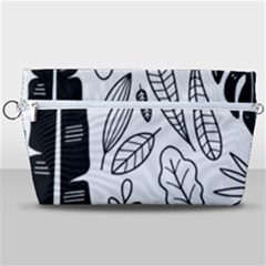 Leaves Plants Doodle Drawing Handbag Organizer by Sarkoni