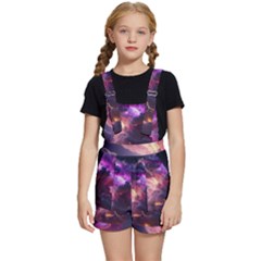 Cloud Heaven Storm Chaos Purple Kids  Short Overalls by Sarkoni