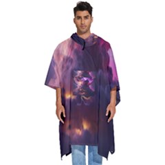 Cloud Heaven Storm Chaos Purple Men s Hooded Rain Ponchos by Sarkoni