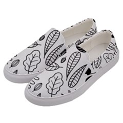 Leaves Plants Doodle Drawing Men s Canvas Slip Ons by Sarkoni