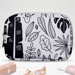 Leaves Plants Doodle Drawing Make Up Pouch (small) by Sarkoni