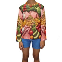 Fruit Snack Diet Bio Food Healthy Kids  Long Sleeve Swimwear by Sarkoni