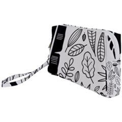 Leaves Plants Doodle Drawing Wristlet Pouch Bag (small) by Sarkoni