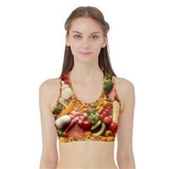 Fruit Snack Diet Bio Food Healthy Sports Bra With Border by Sarkoni