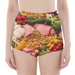 Fruit Snack Diet Bio Food Healthy High-waisted Bikini Bottoms by Sarkoni