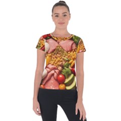 Fruit Snack Diet Bio Food Healthy Short Sleeve Sports Top  by Sarkoni