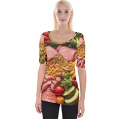 Fruit Snack Diet Bio Food Healthy Wide Neckline T-shirt