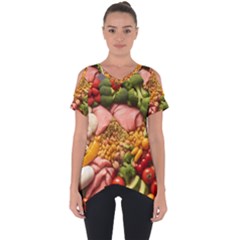 Fruit Snack Diet Bio Food Healthy Cut Out Side Drop T-shirt by Sarkoni