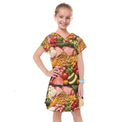 Fruit Snack Diet Bio Food Healthy Kids  Drop Waist Dress by Sarkoni