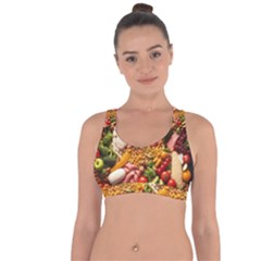 Fruit Snack Diet Bio Food Healthy Cross String Back Sports Bra by Sarkoni