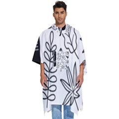 Leaves Plants Doodle Drawing Men s Hooded Rain Ponchos by Sarkoni