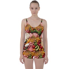 Fruit Snack Diet Bio Food Healthy Tie Front Two Piece Tankini by Sarkoni