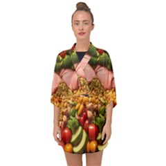 Fruit Snack Diet Bio Food Healthy Half Sleeve Chiffon Kimono by Sarkoni