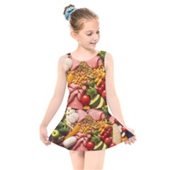 Fruit Snack Diet Bio Food Healthy Kids  Skater Dress Swimsuit by Sarkoni