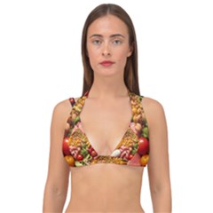 Fruit Snack Diet Bio Food Healthy Double Strap Halter Bikini Top by Sarkoni