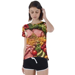 Fruit Snack Diet Bio Food Healthy Short Sleeve Open Back T-shirt by Sarkoni