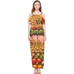 Fruit Snack Diet Bio Food Healthy Draped Sleeveless Chiffon Jumpsuit by Sarkoni