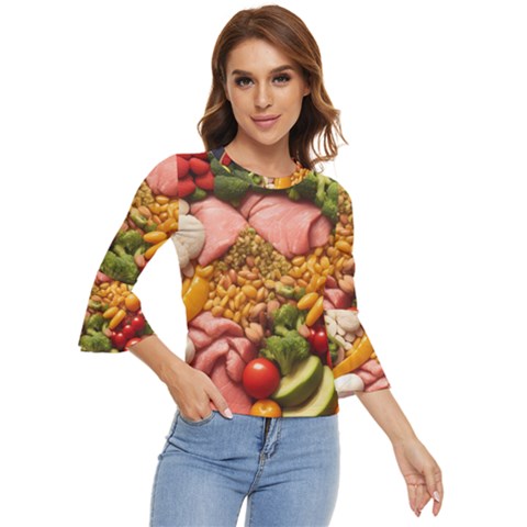 Fruit Snack Diet Bio Food Healthy Bell Sleeve Top by Sarkoni