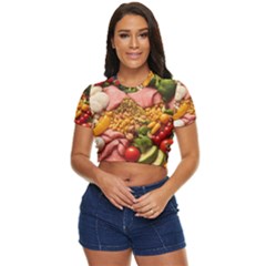 Fruit Snack Diet Bio Food Healthy Side Button Cropped T-shirt by Sarkoni