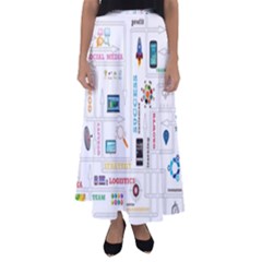 Illustrations Startup Business Organization Flared Maxi Skirt by Sarkoni