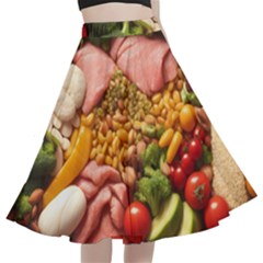 Fruit Snack Diet Bio Food Healthy A-line Full Circle Midi Skirt With Pocket by Sarkoni