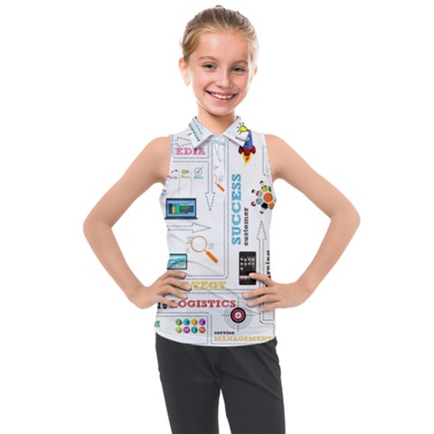 Illustrations Startup Business Organization Kids  Sleeveless Polo T-shirt by Sarkoni