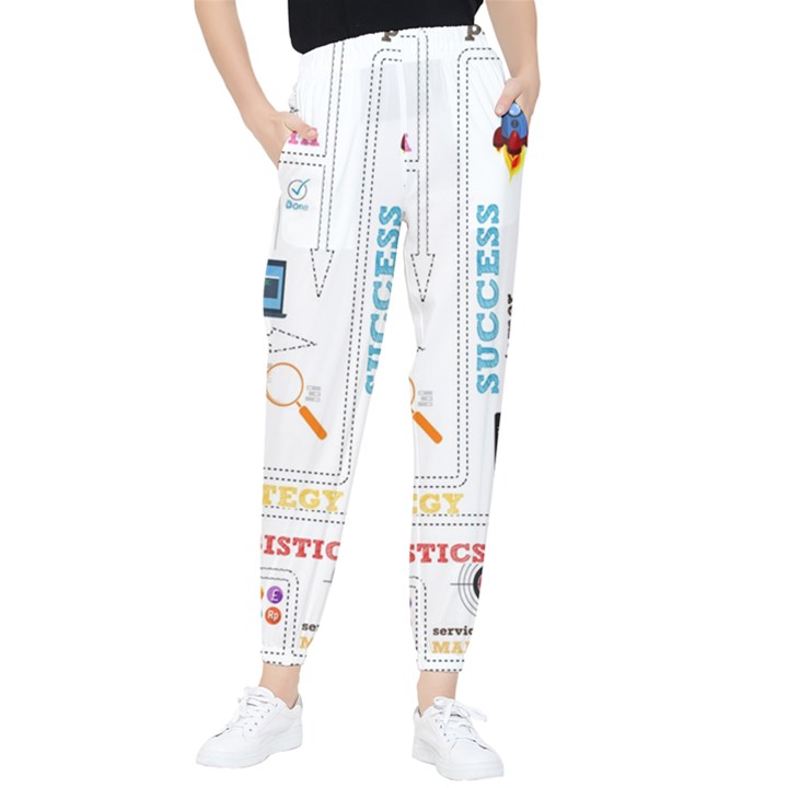 Illustrations Startup Business Organization Women s Tapered Pants