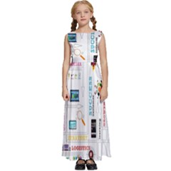 Illustrations Startup Business Organization Kids  Satin Sleeveless Maxi Dress by Sarkoni