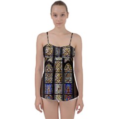 Stained Glass Window Old Antique Babydoll Tankini Top by Sarkoni