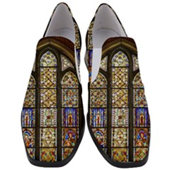 Stained Glass Window Old Antique Women Slip On Heel Loafers by Sarkoni